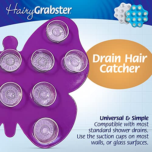As Seen on Shark Tank Hair Shower Drain Hair Catcher, Hair Stopper Bathtub Drain Protector, & Catcher Drain Cover Alternative, Must-Haves HairyGrabster, 1 Pack, Purple - color: Purple, size: 1 Pack