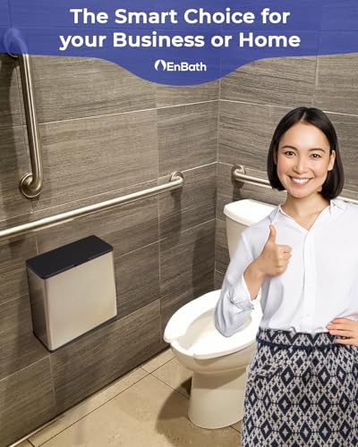 Sanitary Napkin Disposal Receptacle, Tampon Disposal Bin -Wall Mounted Trash Can for Bathroom with Removable Container for Improved Hygiene. Easy Mount to Any Wall/Partition. Includes No-Drill Option