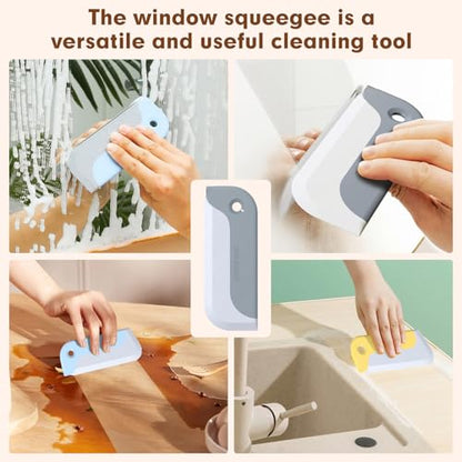 3 Pack Small Squeegees for Shower Glass, Car Windows, Countertops | Streak-free clean for shower glass, car windows, and kitchen counters with a compact, easy-grip mini squeegee set