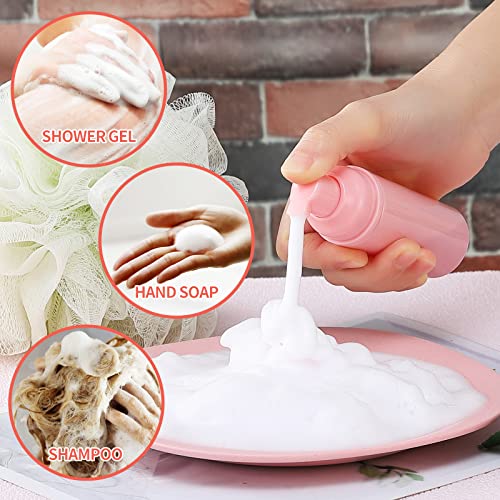 GliSun 36 Pcs Foam Pump Bottle 2oz Empty Refillable Travel Dispenser | for Hand Soap, Lash Shampoo, Body Wash, Dish Soap, Cleaning, Cosmetics, Travel Size, BPA-Free, Refillable - color: Pink