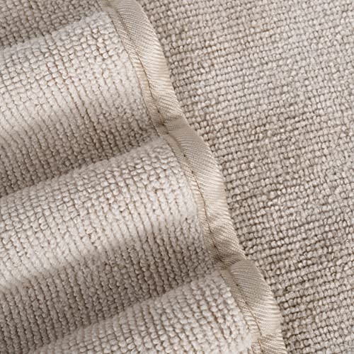 POLYTE 330 GSM Poly Blend Microfiber Quick Dry Bath Towel, 30x57 in, 4 Pack - color: Beige