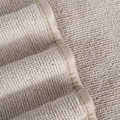 POLYTE 330 GSM Poly Blend Microfiber Quick Dry Bath Towel, 30x57 in, 4 Pack - color: Beige