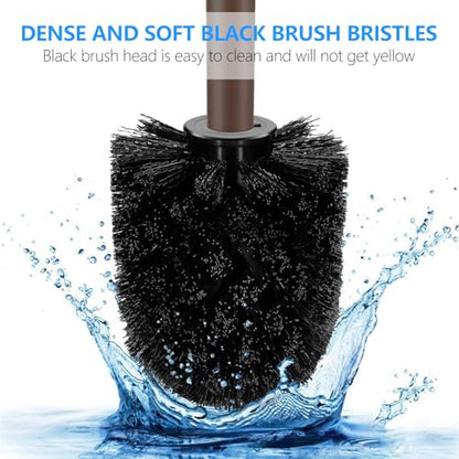 SetSail Toilet Brush, Compact Size Toilet Bowl Brush and Holder Toilet Brushes for Bathroom with Stainless Steel Handle Toilet Cleaner Brush with Durable Scrubbing Bristles, Brown - color: Brown, size: 1 pack