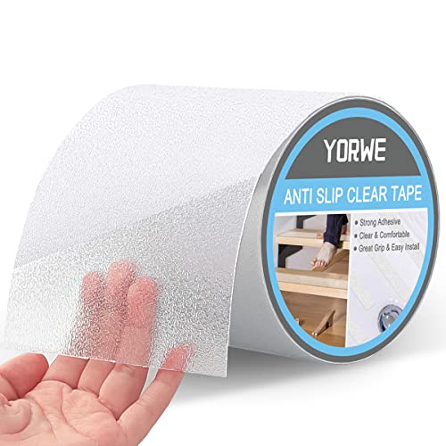 Anti Slip Tape Transparent, More Clear and Comfortable Safety Track Tape (6" Width x 190" Long, Clear) - size: 6" Width x 190" Long