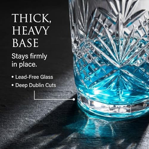 Godinger Bathroom Tumbler Cup Glass, Water Glass, Toothbrush Holder - Dublin Crystal Collection, 8oz - size: 8 Ounces