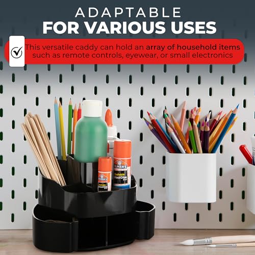 Masirs Small 360 Rotating Makeup Organizer, 5 Compartments, Square Black | Small 360 Rotating Makeup Organizer, 5 Compartments, Acrylic Mini Lazy Susan, Vanity Bathroom Counter, Square Black - color: Square Black