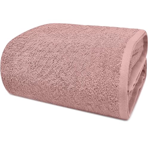 DAN RIVER Pack of 1 Oversized Bath Sheet, 40 x 80 Inches, Dusty Rose | 100% Cotton Jumbo Bath Towel with Extra Large Coverage, Lightweight Feel, Super Soft & Quick Dry - color: Dusty Rose, size: 40x80" Oversized Bath Sheet