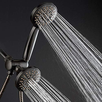 AquaDance Oil Rubbed Bronze Premium High Pressure 48 3-Way Combo for The Best of Both Worlds – Enjoy Luxurious Rain Head and 6-Setting Hand Held Shower Separately or Together | Enjoy Two 6-Setting Rain & Hand Showerheads Separately or Together for the Bes