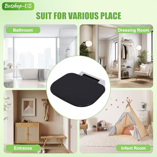 Folding Shower Seat Wall Mounted Show Seat for Adults Foldable Shower Bench Shower Seat Stool for Inside Shower Fold Up Bathroom Stool Floating Shower Seat Chair, 440lbs Capacity