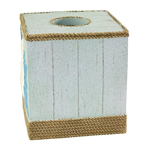 Avanti Linens - Tissue Box Cover, Guest Bathroom Essentials, Beach Inspired Home Decor (Beachcomber Collection) - size: Tissue Box Cover