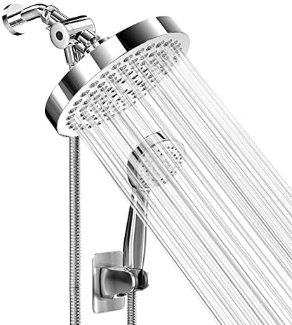 Shower Head With Handheld Combo, 6 Inch High Pressure Rainfall Showerhead With Hand Held 70 Inch Hose for Bath - Adjustable Swivel Shower Head Spray Anti-leak Nozzles - Universal Fit - size: 1.8 GPM