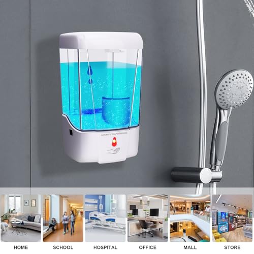 Automatic Soap Dispenser Wall Mounted: 700ml/23.7oz Commercial Hand Soap Dispenser Wall Mount, Touchless Electric Sensor Pump for Home Kitchen Bathroom Offices Hotel Commercial Restaurant - color: Automatic