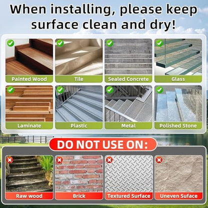 PVC Antislip Floor Tape Strips Roll with Adhesive Backing for Enhances Safety Stair Step Bathroom and Kitchen Waterproof - color: Dark