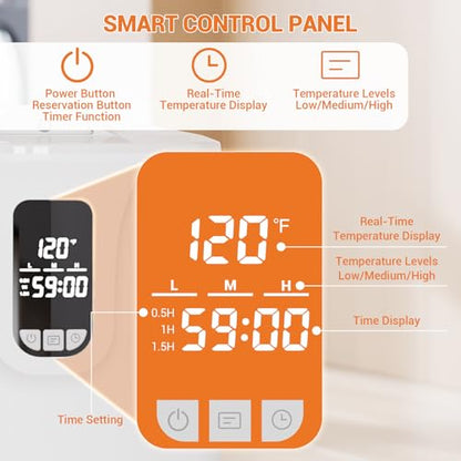 Towel Warmer with Timer Function, 20L Capacity Large Towel Warmer Bucket for Bathroom, Temperature Adjustable, LED Display, Dryer for Towels, Robes, Blankets - size: 20L–E2189M