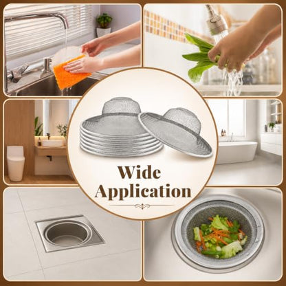 40 Pcs Mesh Sink Strainer, 4.5" Diameter Stainless Steel Slop Basket Filter Trap Metal Durable Kitchen Sink Drain Strainer with Large Wide Rim for The Sinks in Kitchen Bathroom Shower Drain