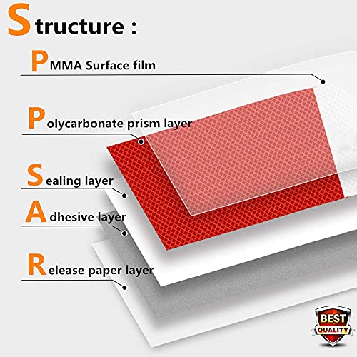 WAENLIR 2 inch x 200 Feet Dot Reflective Tape Outdoor Waterproof High Visibility Safety Tape, Red and White Adhesive Conspicuity Tape for Trailer, Cars, Trucks, Cinta reflectiva para camiones