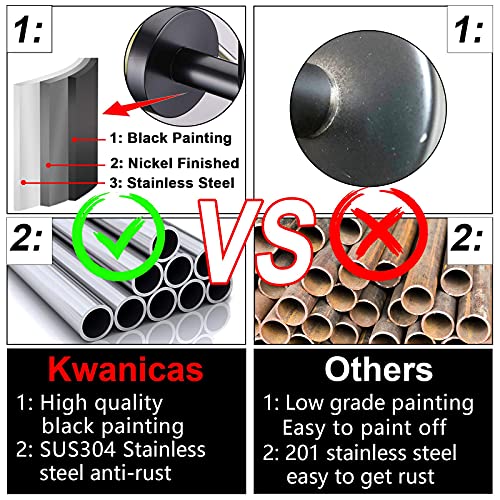 Matte Black Toilet Paper Holder and Hand Towel Ring Set 2 Pieces Bathroom Hardware Accessories Set SUS304 Stainless Steel Heavy Duty Wall Mounted Bathroom Holder… - color: Matte Black