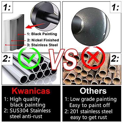 Matte Black Toilet Paper Holder and Hand Towel Ring Set 2 Pieces Bathroom Hardware Accessories Set SUS304 Stainless Steel Heavy Duty Wall Mounted Bathroom Holder… - color: Matte Black
