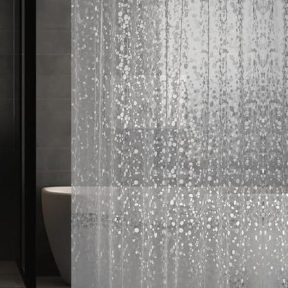 EVA Clear Thin Shower Curtain Liner, Pebble Pattern 72x72 Inch Lightweight Plastic Bathroom Shower Showroom Inner Curtain with Rustproof Metal Grommets and Weighted Magnets(NO Hooks) - color: Clear, size: 72"W x 72"L (Pack of 1)