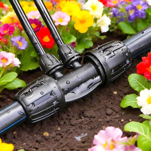 13 pack 1/2 Inch To 1/4 Inch Drip Irrigation Fittings, 1/2" (1/2" ID x 0.65" OD) to 1/4" Drip Line Reducing Tee 1/2" x 1/4" 4 Way Splitter Connectors for Garden Irrigation System - size: 1/2" x 1/4" 4 Way Splitter