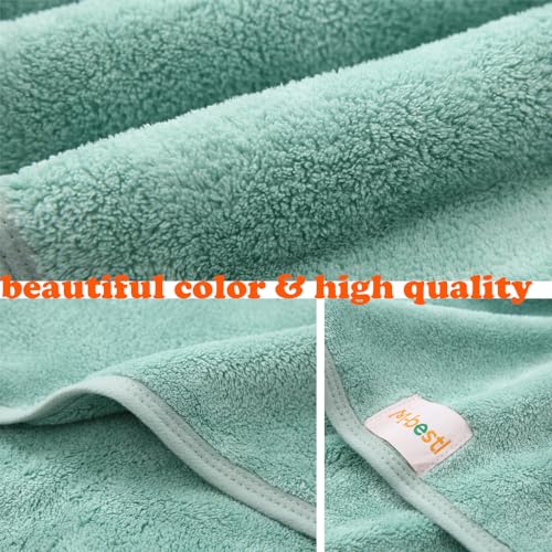 M-bestl 2 Pack Microfiber Hair Towel Wrap,Hair Drying Towel with Button, Hair Towel Turban,Head Towel to Dry Hair Quickly (Green&Green) - color: Green&green