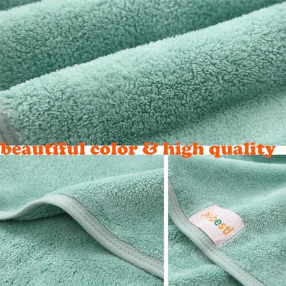 M-bestl 2 Pack Microfiber Hair Towel Wrap,Hair Drying Towel with Button, Hair Towel Turban,Head Towel to Dry Hair Quickly (Green&Green) - color: Green&green
