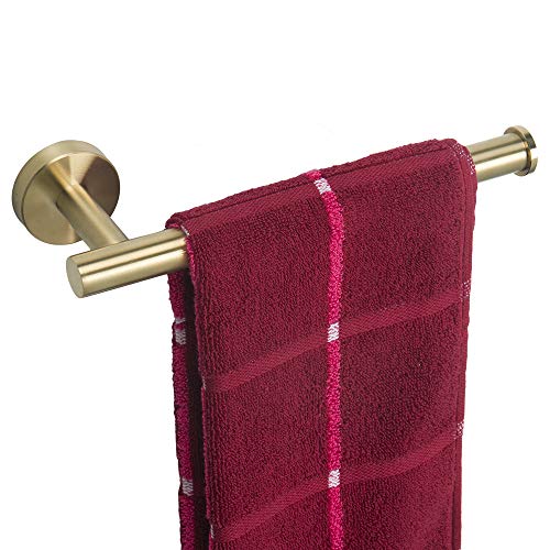 TocTen Hand Towel Holder/Towel Ring - Thicken SUS304 Stainless Steel Bathroom Hand Towel Bar, 9Inch Heavy Duty Wall Mounted Towel Rack Hanger (Brushed Gold) - color: Gold, size: 9 In-Round