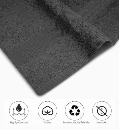 Luxury Bath Towels Set of 4 (27” x 54”) | Towels for Bathroom | Super Soft | Highly Absorbent Towels for Home, Spa, Gym (Grey) - color: Grey