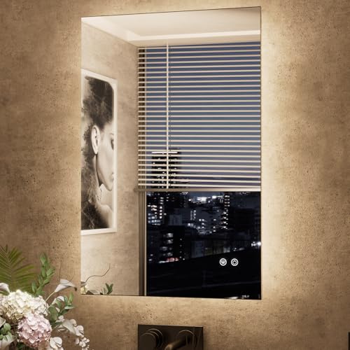 24 x 36 Inch LED Backlit Bathroom Mirror with Lights, 3Color White/Warm/Natural, Anti-Fog Lighted Mirror,Dimmable,Vanity Mirror,Wall Mounted - color: Backlit-3 Color, size: 36"L x 24"W