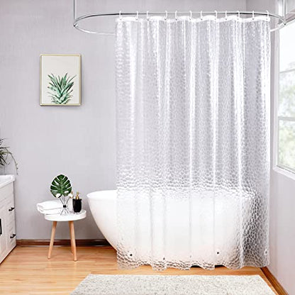 AooHome 48x72 Inch Stall Shower Curtain Liner, EVA 3D Water Cube Narrow Shower Curtain, Water Repellent Shower Liner, Heavy Duty, Semi Transparent - color: Multi Translucent, size: 48"W x 72"L (Pack of 1)