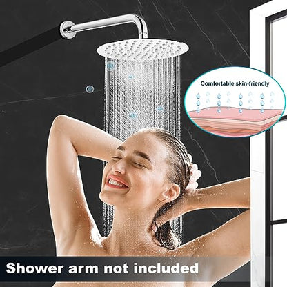 Midanya Round Rain Shower Head,High Pressure,Polish Chrome 12 Inch | 360°Swivel,Ceiling or Wall Mount,Waterfall Full Body Coverage,Bathroom Remodel,Stainless Steel Large Rainfall Shower Head - color: Chrome, size: 12 Inch