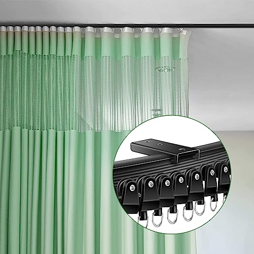 TOKPLNU Ceiling Mount Bracket for Flexible Bendable Curtain Track, Black Curved Curtain Rail Ceiling Mounting Hardware, 10 Pack - color: Black, size: 10Pcs Ceiling Mount Bracket