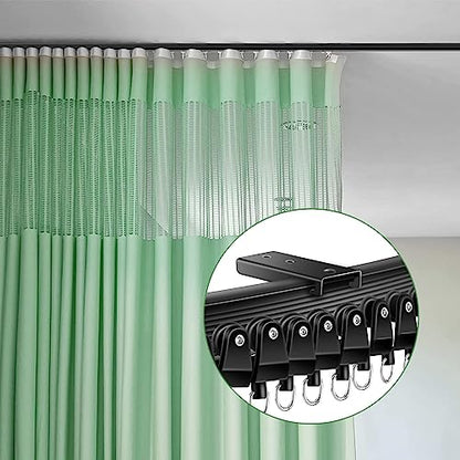 TOKPLNU Ceiling Mount Bracket for Flexible Bendable Curtain Track, Black Curved Curtain Rail Ceiling Mounting Hardware, 10 Pack - color: Black, size: 10Pcs Ceiling Mount Bracket