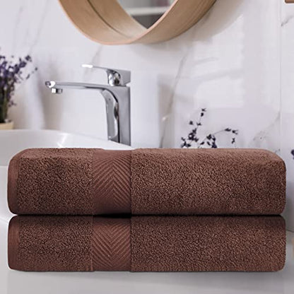 Zero-Twist Towel Collection, Luxurious Cotton Oversized Bath Sheet Towel, 34" x 68", 2-Pieces, Absorbent and Fast-Drying, Solid, Espresso - color: Espresso, size: Bath Sheet 2-Pack