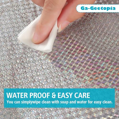 Ga-Geetopia Holographic 3D EVA Shower Curtain Liner Ice Cube, 72x72 Medium Weight Clear Plastic Bathroom Shower Curtain with Rustproof Metal Grommets for Shower Stall, Bathtubs - color: Holo - Cube, size: 72"W x 72"L (Pack of 1)