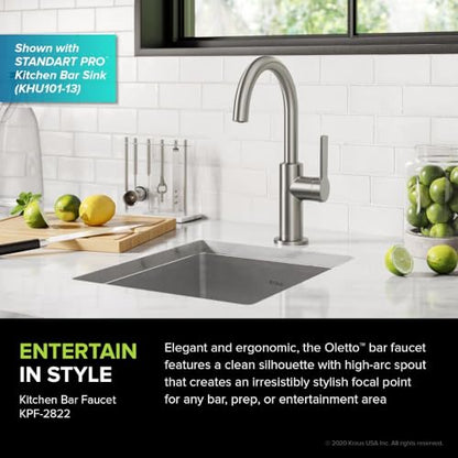 KRAUS Oletto Single Handle Kitchen Bar Faucet in Spot Free Stainless Steel, KPF-2822SFS - color: Spot Free Stainless Steel, style: Bar Faucet