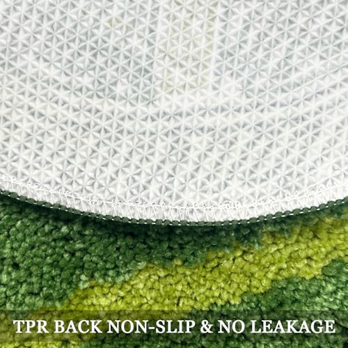 Green Bathroom Runner Rug - Leaf Long Bath Mat Plant Bathroom Rugs Non Slip Washable Spring Rug for Bath Room, Bedroom, Waterbasin, Bathtub Decor, Cute Bathmat Floor Carpet 20" x 47"