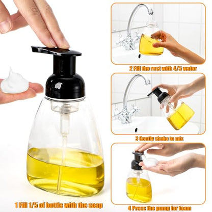 Bekith 12 Pack Foaming Hand Soap Dispenser, 10 Oz Liquid Soap Dispenser Empty Refillable Containers Plastic Pump Bottles for Kitchen, Bathroom, Commercial