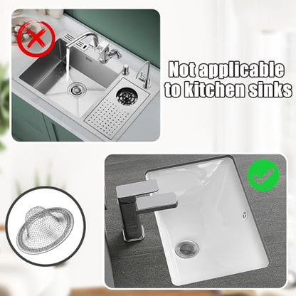 BokWin 4PCS Stainless Steel Mesh Sink Strainer, 2.12" Top/0.9" | Slop Basket Filter Trap, Shower Bath Tub Drain, Hair Catcher, For Home Bathrooms