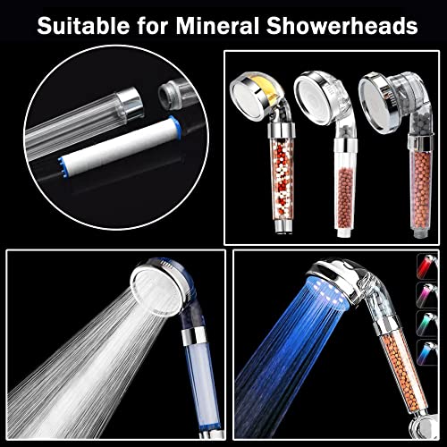 Spray Shower Head Filter with Mineral Beads, High Pressure Handheld Filtered Bead Shower Head Filter for Hard Water, Reduces Dry Itchy Skin & Hair Loss, 4.5in Set of 6 Replacement PP-Cotton Filters - style: 4.5 x 0.98 inches