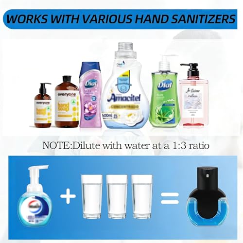 2Pack Automatic Soap Dispenser Touchless, Rechargeable Foaming Soap Dispenser,15oz/420ml Smart Hand Soap Dispensers,4-Level Adjustable,Wall Mount for Bathroom Kitchen Dish Soap,Hands-Free,Black - color: 2 Pack-black 02, style: Foam