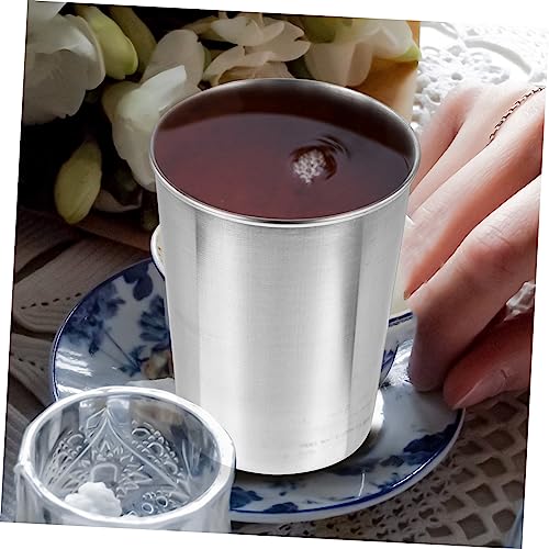 Water Tumbler Stainless Steel Cups Bathroom Tumbler Silver Chrome Home Beverage Cup - size: 8.50X6.00X6.00CM