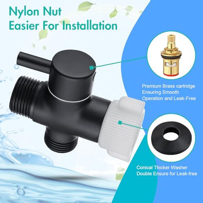 BARROCK Handheld Bidet Sprayer for Toilet, Stainless Steel Metal Made Baby Cloth Diaper Spraying Kit, Bathroom Toilet Bidet Attachment Set for Bathing Pets and Feminine Washing,Matte Black and Gold - color: Black and Gold