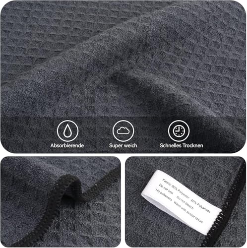 Waffle Microfiber Dish Cloths Gray Kitchen Towels, Cleaning Cloth | Quick Dry Absorbent Dish Rags Dishcloths Barista Towels 12x12 Inch 6 Pack - color: Gray, size: 12in x 12in 6 Pack