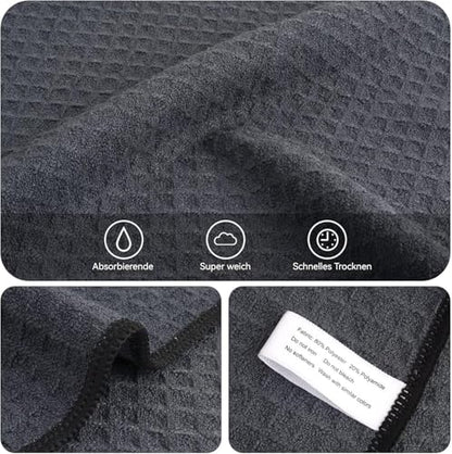 Waffle Microfiber Dish Cloths Gray Kitchen Towels, Cleaning Cloth | Quick Dry Absorbent Dish Rags Dishcloths Barista Towels 12x12 Inch 6 Pack - color: Gray, size: 12in x 12in 6 Pack