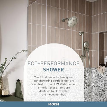 Moen Chrome Eco-Performance 5-Function Handheld Removable Shower Head, Adjustable 30-Inch Slide Bar and 69-Inch Long Hose, 3558EP - color: Chrome