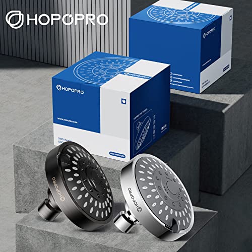 High Pressure Shower Head, HOPOPRO 5-Mode Fixed Showerhead, NBC Recommended | The Washington Post, NBC, Today Recommended, Consumer Reports Tested High Flow Fixed Shower Head (4 Inch Oil Rubbed Bronze) - color: Oil Rubbed Bronze, style: 4 Inch Modern