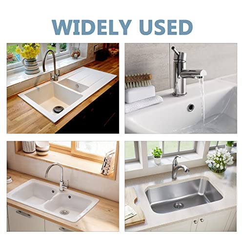 3 Pack Sink Overflow Ring, Chrome Plastic Mesh Basin Drain Cover | Fits 22-25mm Overflow Hole, Tool-Free Flex Buckle Install, Anti-Aging Rust Proof, for Ceramic Bathroom Kitchen Sink - color: Chrome -- 3 Pack, style: Plastic
