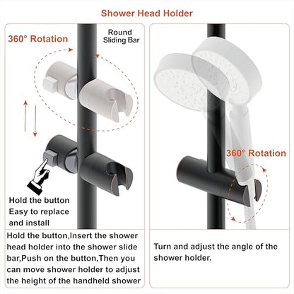 Shower Slider bar 18 Inches with Adjustable Handheld Shower Head Holder for Bathroom Shower Bar for Shower Head Stainless Steel Sliding bar with ABS Slider Oil Rubbed Bronze Finished DT5961ORB Duttao - color: Oil Rubbed Bronze