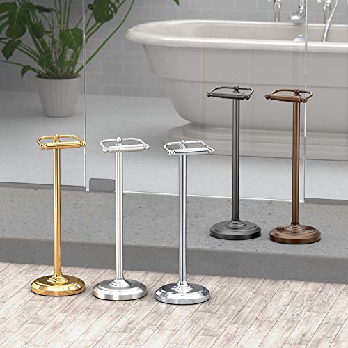 Gatco 1436SN Pedestal Toilet Paper Holder, Satin Nickel - color: Satin Nickel